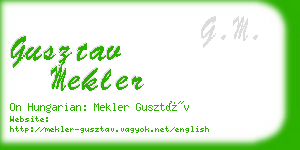 gusztav mekler business card